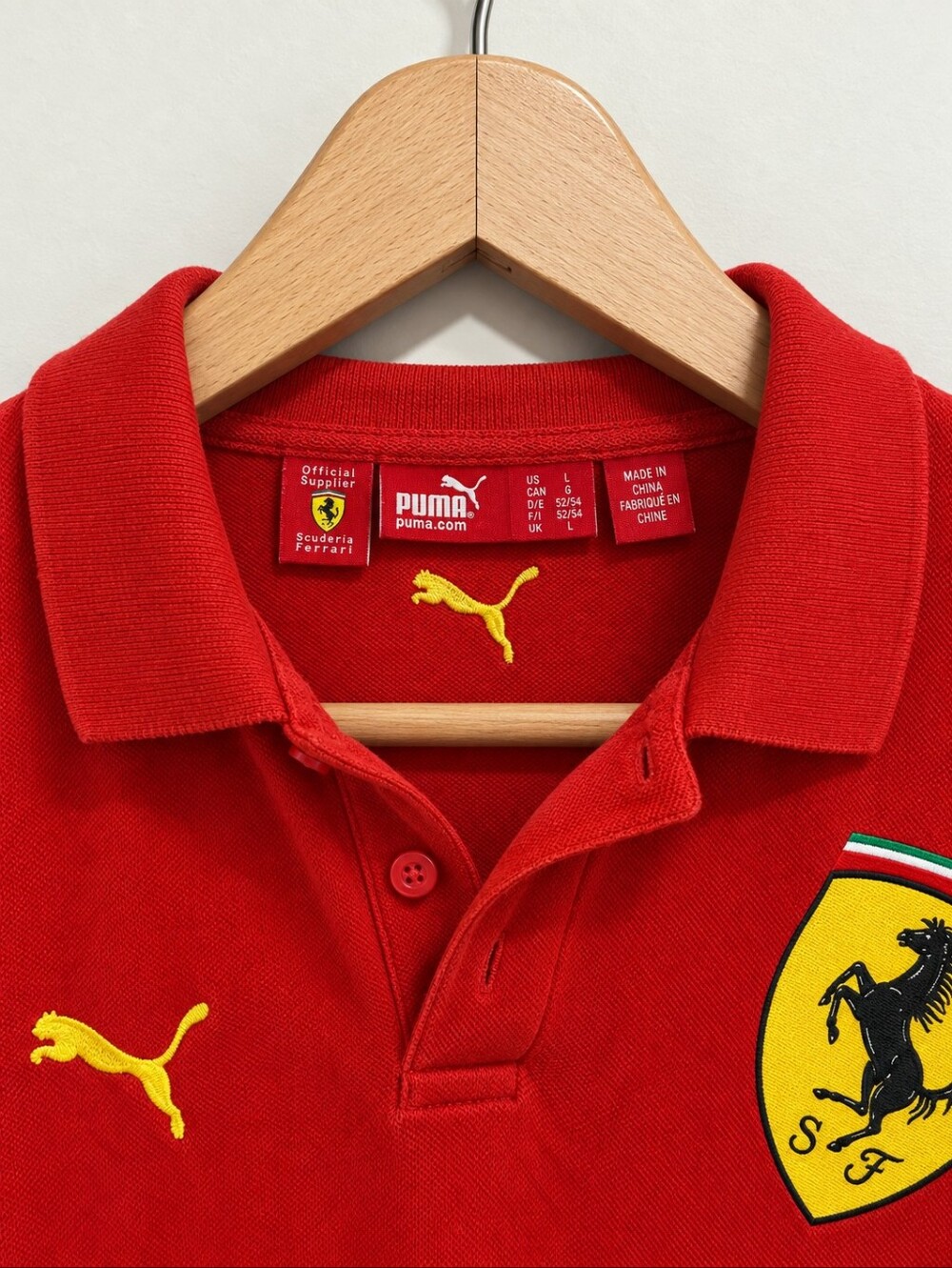 Puma Scuderia Ferrari Red Polo Shirt Embroidered Logo Menβs Large